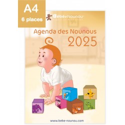 Agenda des Nounous 2025 grand format (6 enfants)